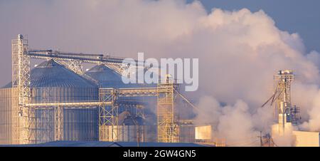 Harmful emissions from heavy industry are causing global warming and climate change. Stock Photo