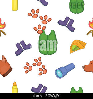 Forest pattern, cartoon style Stock Vector