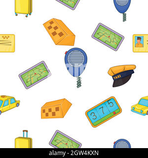 Taxi pattern, cartoon style Stock Vector