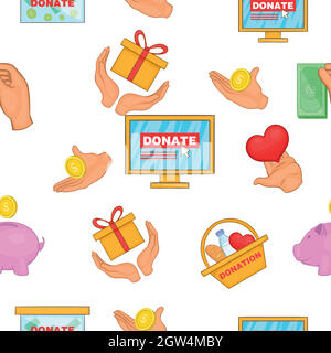 Donation pattern, cartoon style Stock Vector