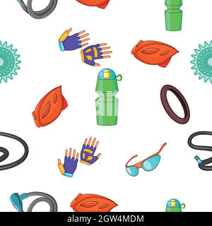 Bicycle pattern, cartoon style Stock Vector