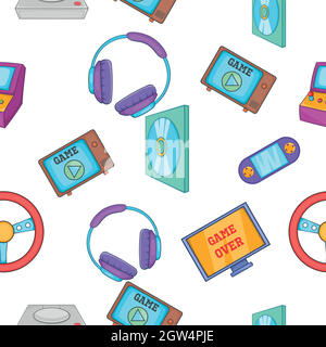 Game console pattern, cartoon style Stock Vector