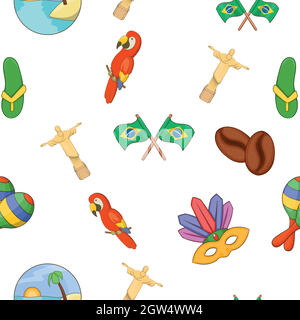 Brazil pattern, cartoon style Stock Vector