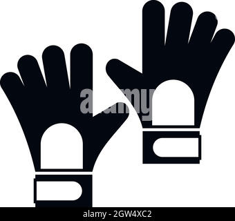 Gloves of goalkeeper icon, simple style Stock Vector