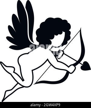 Love Cupid icon, simple style Stock Vector