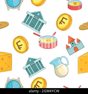 Country Switzerland pattern, cartoon style Stock Vector
