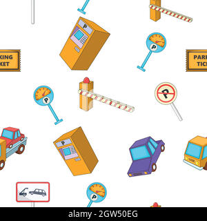 Parking pattern, cartoon style Stock Vector