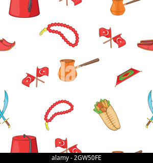 Turkey pattern, cartoon style Stock Vector