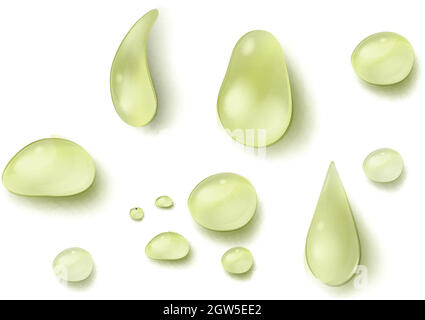 Different waterdrops in yellow color Stock Vector