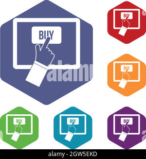Online shopping icons set Stock Vector