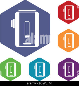 Charger icons set Stock Vector