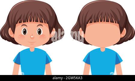 A bob hair girl character Stock Vector