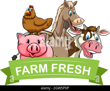 Farm fresh food label Stock Vector