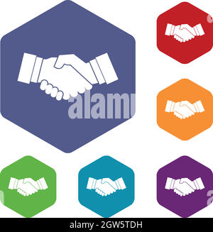 Handshake icons set Stock Vector