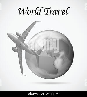 airplane flying around planet poster Stock Vector Image & Art - Alamy