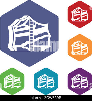Kimchi, traditional korean food icons set Stock Vector
