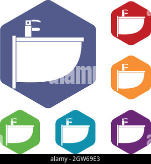 Bidet icons set Stock Vector