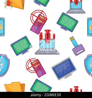 Hacker pattern, cartoon style Stock Vector