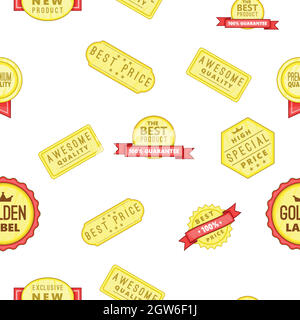 Tag quality pattern, cartoon style Stock Vector