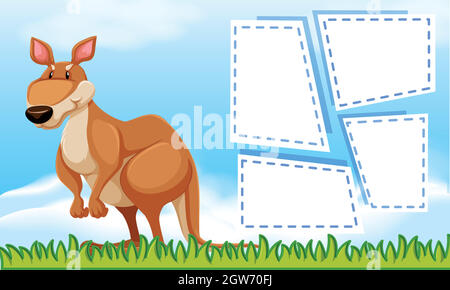 Kangaroo on nature template Stock Vector
