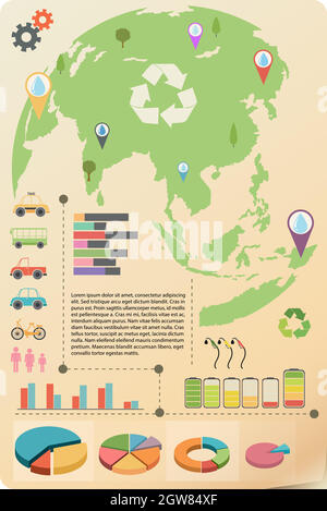 An infographics of the Earth Stock Vector