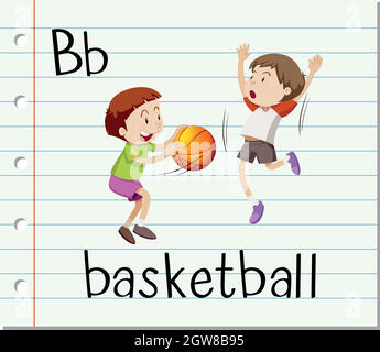 Flashcard Letter B Is For Basketball Illustration Stock Vector Image ...