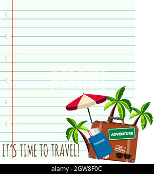 Border template design with travel theme background Stock Vector