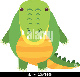 Cute crocodile on white background Stock Vector