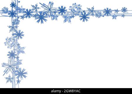 Christmas background abstract star frame blue light blue dark  isolated on white Christmas motif Stock Photo