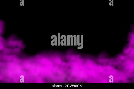 Violet smoke isolated on transparent background. Steam special effect. Realistic colorful vector fire fog or mist texture. EPS 10 Stock Vector