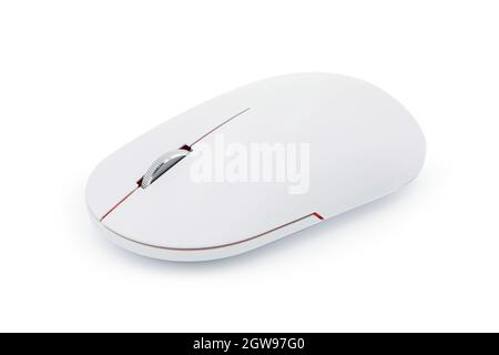 Computer wireless mouse isolated on white background Stock Photo
