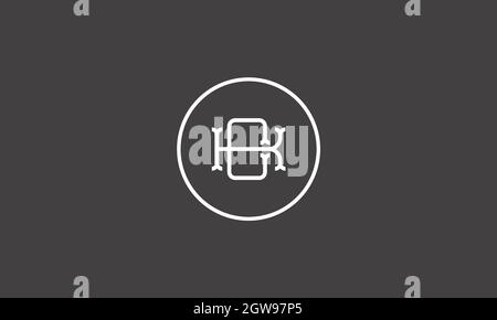 letters kc logo design with negative space effect for illustration use Stock Vector