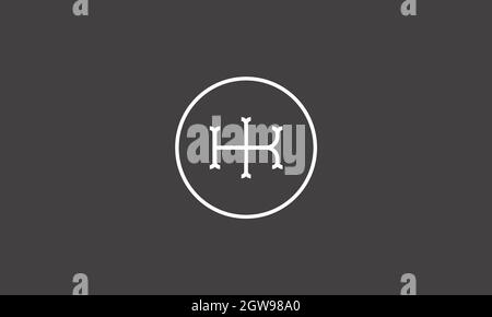 letters ki logo design with negative space effect for illustration use Stock Vector