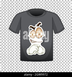 T-shirt design with graphic in front Stock Vector