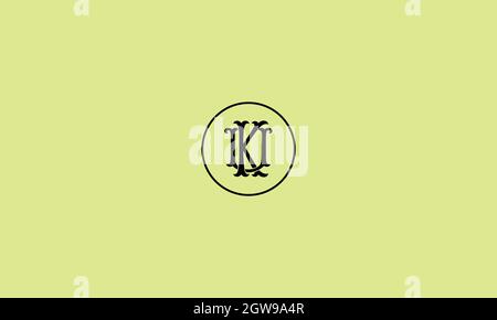 letters ku logo design with negative space effect for illustration use Stock Vector