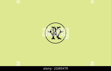 letters kw logo design with negative space effect for illustration use Stock Vector