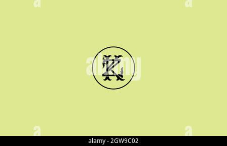 letters kz logo design with negative space effect for illustration use Stock Vector