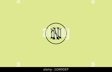 letters nn logo design with negative space effect for illustration use Stock Vector
