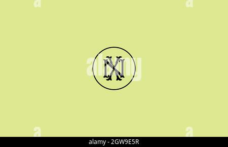 letters nx logo design with negative space effect for illustration use Stock Vector