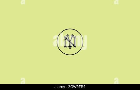 letters ny logo design with negative space effect for illustration use Stock Vector