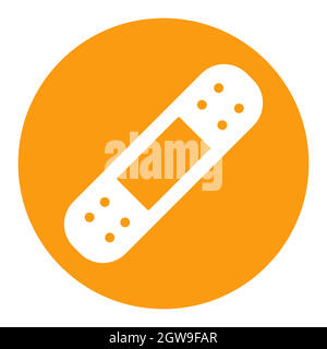Adhesive plaster vector white glyph icon. Medical sign Stock Vector