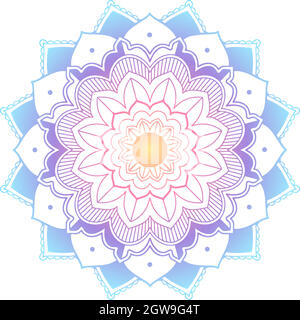 Mandala pattern design in blue and purple Stock Vector
