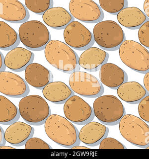 Potatoes repeating pattern Stock Vector