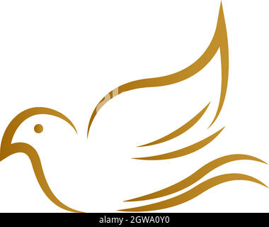 Bird dove icon logo design template illustration Stock Vector