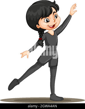 A girl ballet dancer cartoon character Stock Vector