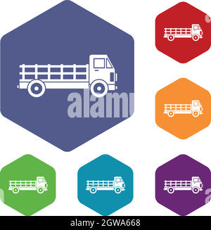 Truck icons set Stock Vector