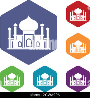 Mosque icons set Stock Vector