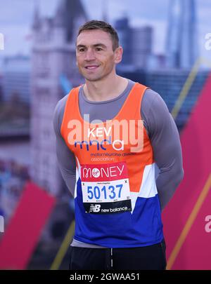 Former Rugby player Kevin Sinfield poses ahead of running the Virgin Money London Marathon. Picture date: Sunday October 3, 2021. Stock Photo