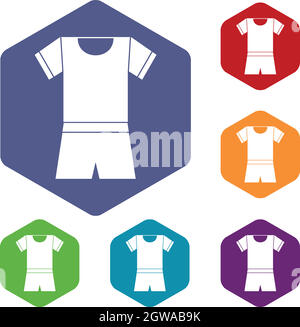 Sport shirt and shorts icons set Stock Vector