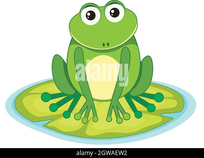 frog on a lilypad Stock Vector